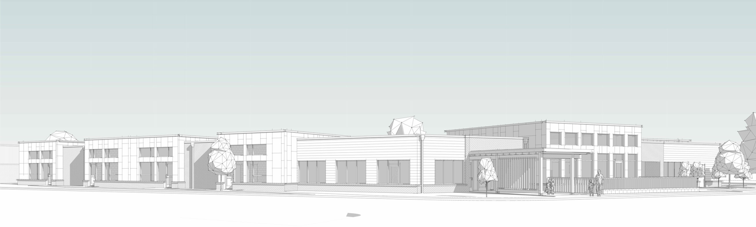 View of new Preschool Center as seen from Lawndale Drive.jpg